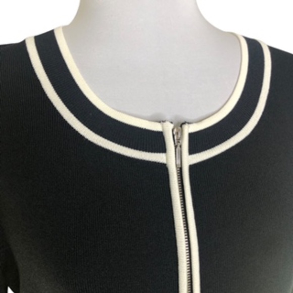 Cable & Gauge Full Zip Front Black with White Trim Women's Jacket Size L - Picture 2 of 6